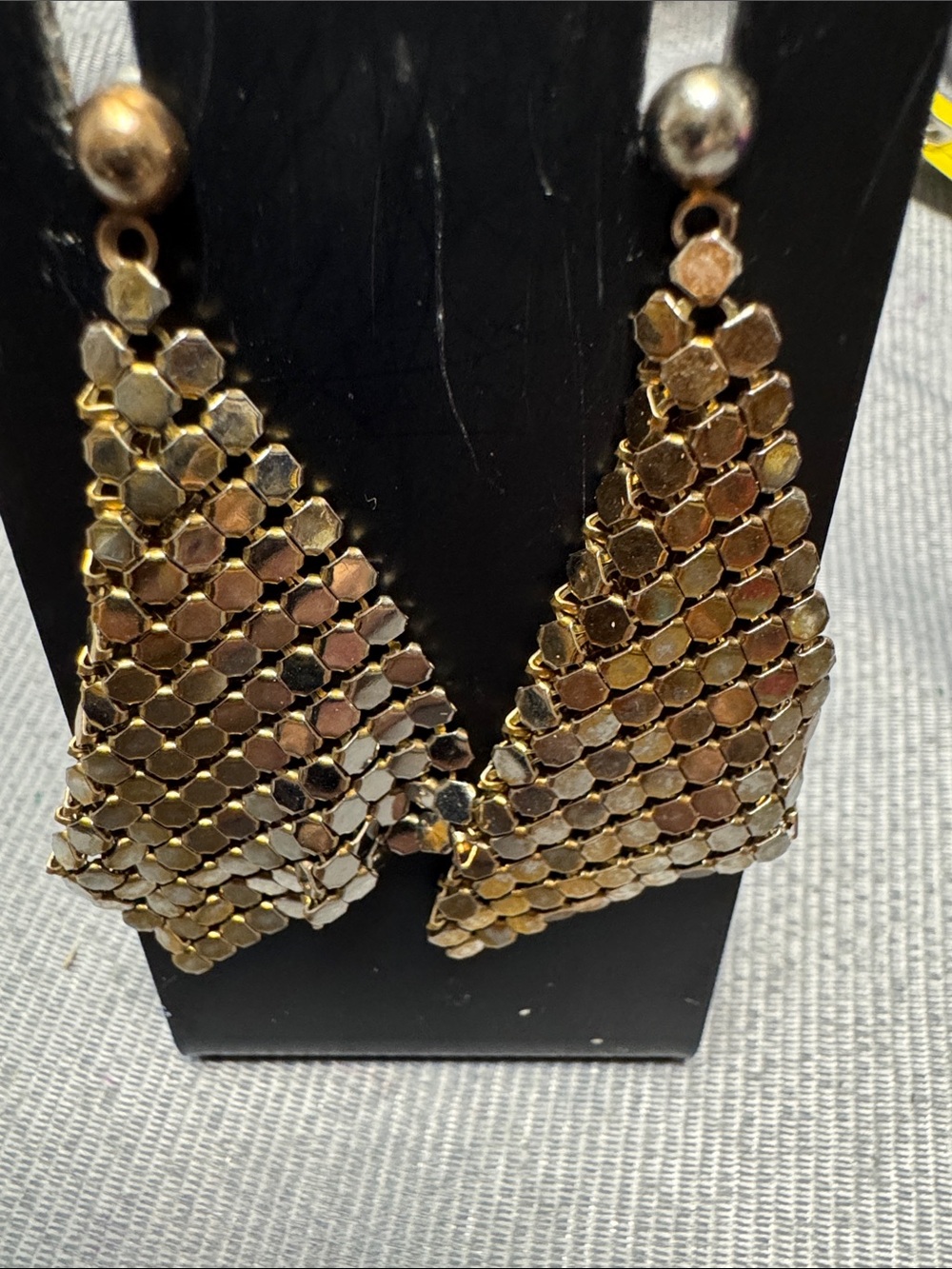 Source Unknown Gold/Silver Tone Mesh Cascade Drop Earrings
